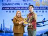 Wagub Reny Sambut baik Penerbangan Perdana Southern Airlines, Palu -Guangzhou dengan 176 Penumpang