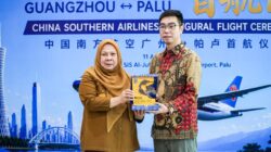 Wagub Reny Sambut baik Penerbangan Perdana Southern Airlines, Palu -Guangzhou dengan 176 Penumpang